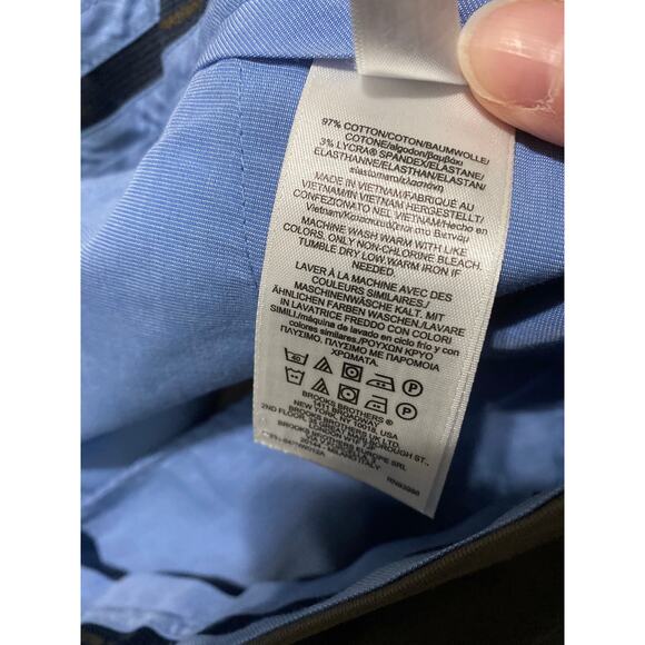 Brooks Brothers Milano fit chino pant men’s 33x30 gray cotton stretch flat front - Picture 4 of 4